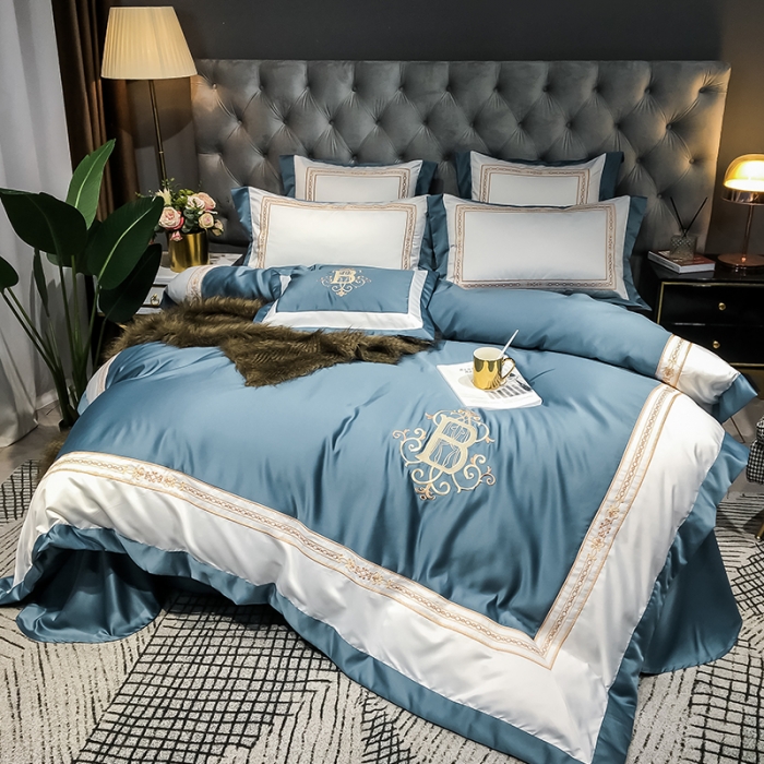 91家纺网 家纺一手货源 找家纺 （总）安妮家居 2020新款TB大牌风贡缎全棉四件套影棚图