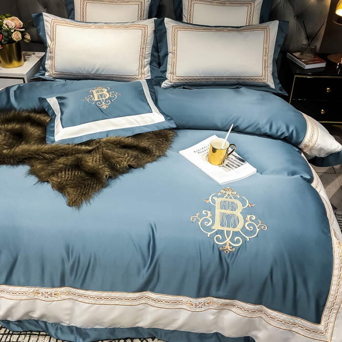 91家纺网 家纺一手货源 找家纺 （总）安妮家居 2020新款TB大牌风贡缎全棉四件套影棚图