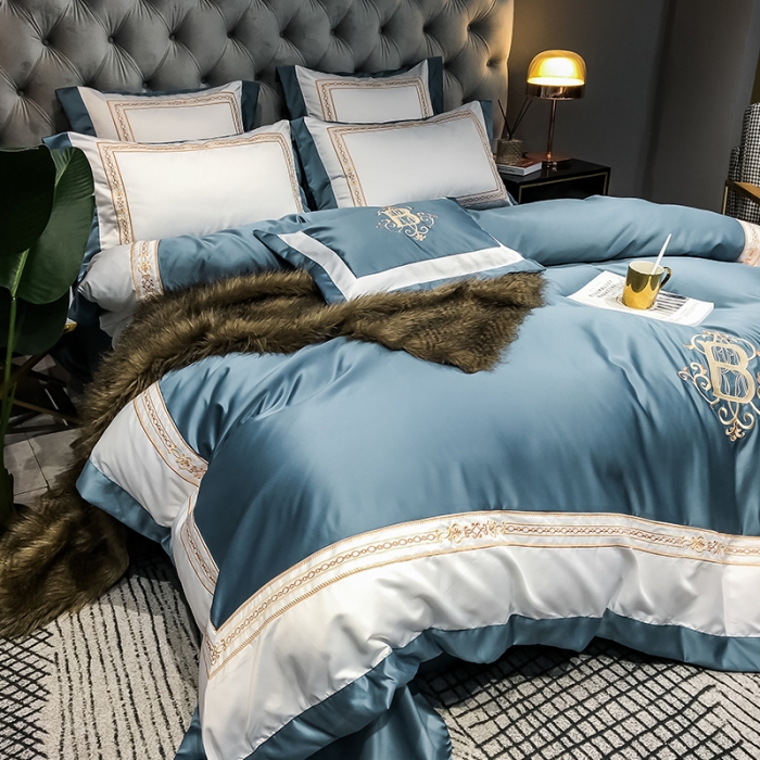 91家纺网 家纺一手货源 找家纺 （总）安妮家居 2020新款TB大牌风贡缎全棉四件套影棚图