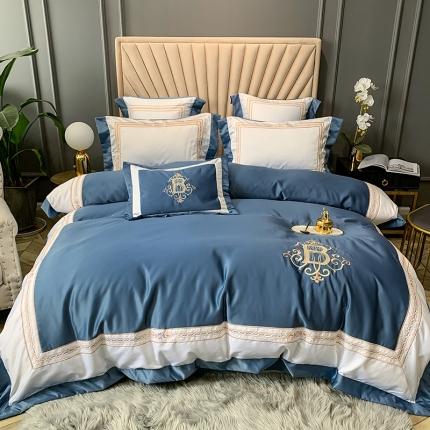 91家纺网 家纺一手货源 找家纺 （总）安妮家居 2020新款TB大牌风贡缎全棉四件套实拍图