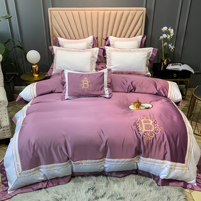 91家纺网 家纺一手货源 找家纺 （总）安妮家居 2020新款TB大牌风贡缎全棉四件套实拍图