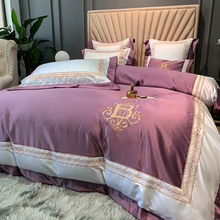 91家纺网 家纺一手货源 找家纺 （总）安妮家居 2020新款TB大牌风贡缎全棉四件套实拍图