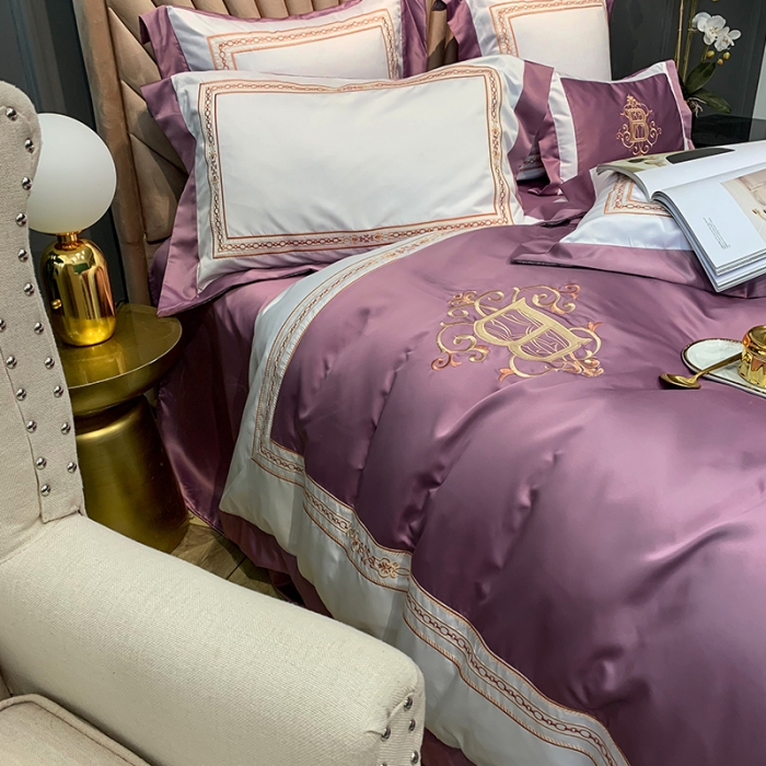 91家纺网 家纺一手货源 找家纺 （总）安妮家居 2020新款TB大牌风贡缎全棉四件套实拍图