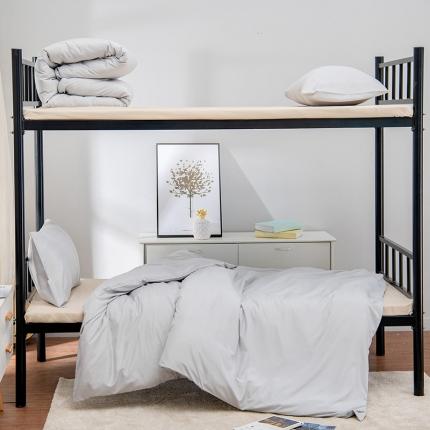 91家纺网 家纺一手货源 找家纺 美真 大学生上下铺0.9米宿舍单人水洗棉纯色三件套浅蓝驼色