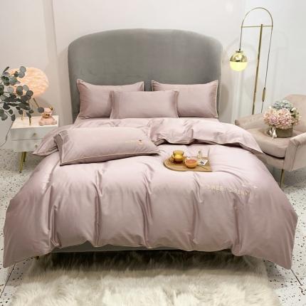 馨蕊家居 2021新款60s双股埃及长绒棉四件套 豆粉