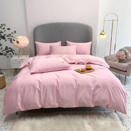 馨蕊家居 2021新款60s双股埃及长绒棉四件套 溪粉