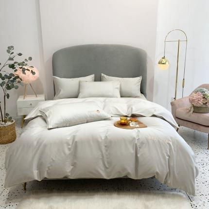 馨蕊家居 2021新款60s双股埃及长绒棉四件套 珍珠米灰