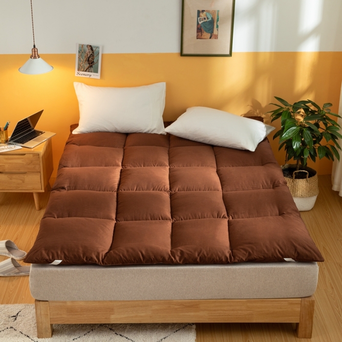 91家纺网 家纺一手货源 找家纺 壹张床 2020新款羽丝绒床垫 咖色