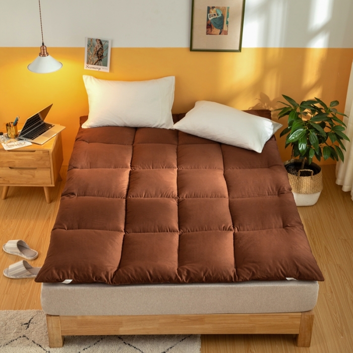 91家纺网 家纺一手货源 找家纺 壹张床 2020新款羽丝绒床垫 咖色