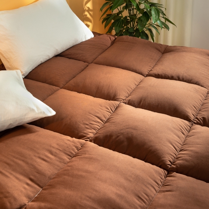 91家纺网 家纺一手货源 找家纺 壹张床 2020新款羽丝绒床垫 咖色