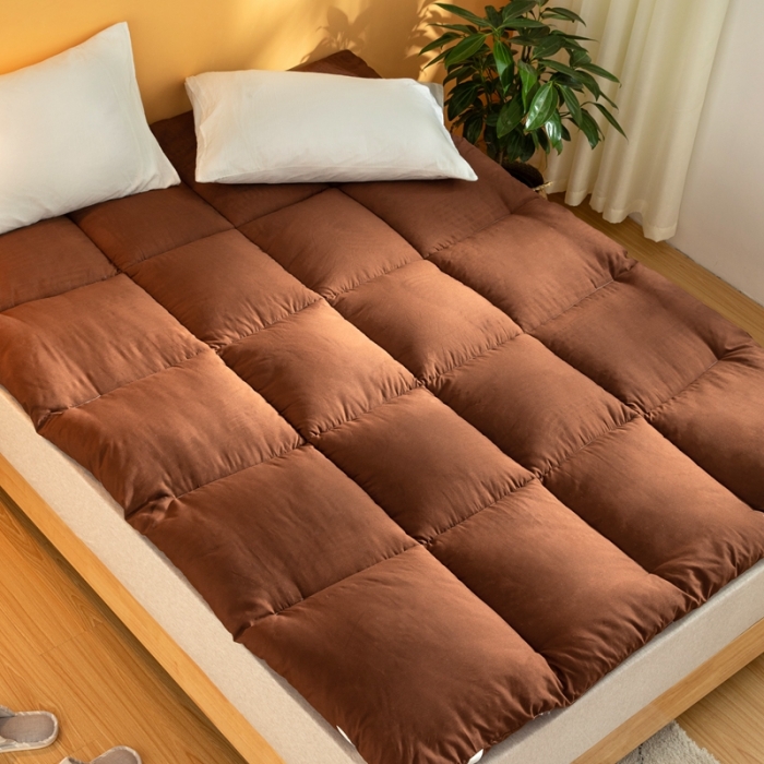 91家纺网 家纺一手货源 找家纺 壹张床 2020新款羽丝绒床垫 咖色