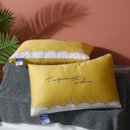 91家纺网 家纺一手货源 找家纺 （总）贤内助 2024新款全棉羽丝英伦花边枕头枕芯