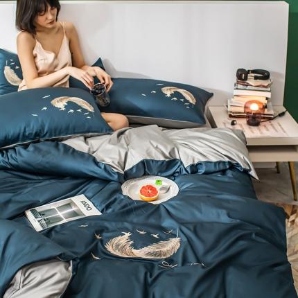 91家纺网 家纺一手货源 找家纺 （总）凯磊家纺 2020新款60S天使之恋绣花四件套模特图