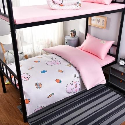 91家纺网 家纺一手货源 找家纺 美真家纺单人宿舍多件套系列之三高品质棉加涤亲肤全棉纯棉三件套