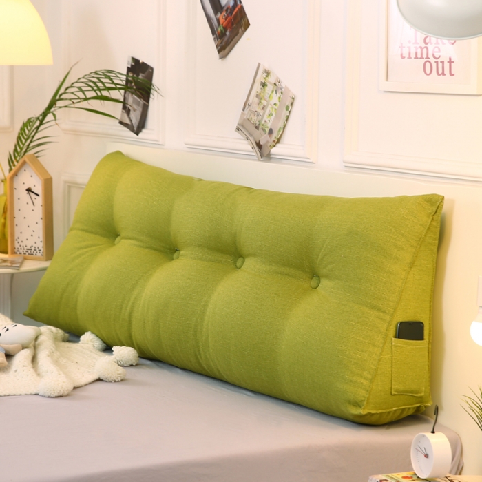 91家纺网 家纺一手货源 找家纺 永光新款棉麻长三角靠垫 床头靠垫双人加长大靠背可拆洗靠枕