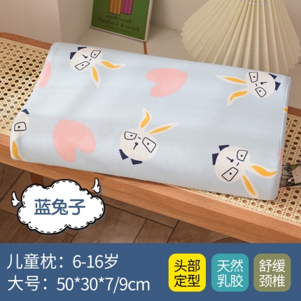 91家纺网 家纺一手货源 找家纺 瑞莉安枕芯 50*30*7/9学生儿童卡通全棉枕套乳胶枕