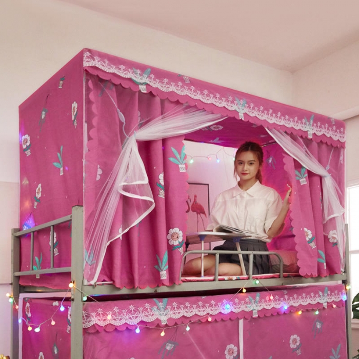 91家纺网 家纺一手货源 找家纺 艾晶美家纺 2020新款学生上下铺布帘蚊帐 太阳花