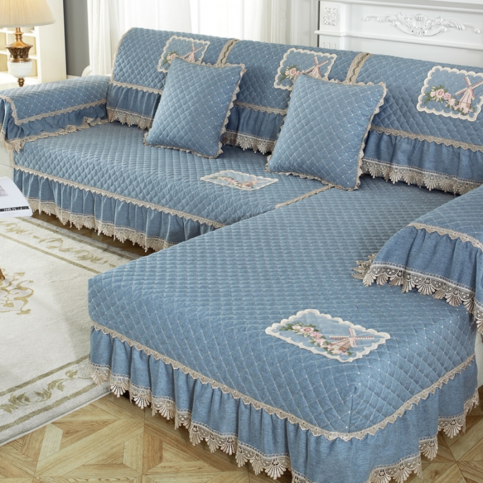 91家纺网 家纺一手货源 找家纺 共鸣沙发垫 2020新款沙发垫童话屋系列 童话屋蓝