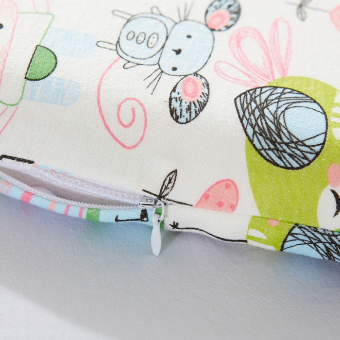 91家纺网 家纺一手货源 找家纺 萌番宝 新款婴儿薄定型乳胶枕头43*28*3cm 花花世界