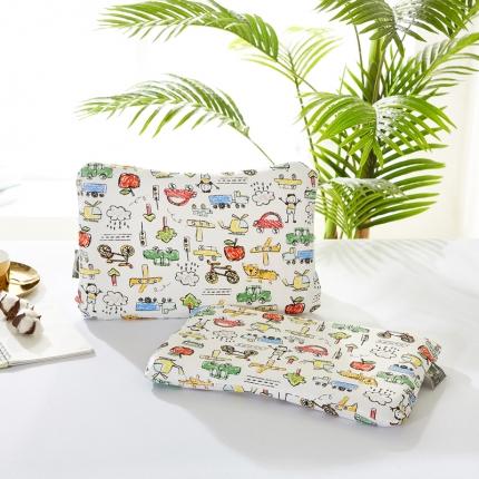 91家纺网 家纺一手货源 找家纺 萌番宝 新款婴儿薄定型乳胶枕头43*28*3cm 涂鸦