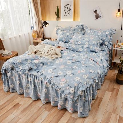 91家纺网 家纺一手货源 找家纺 （总）十个点家纺2020新款全棉纯棉13372印花床裙四件套