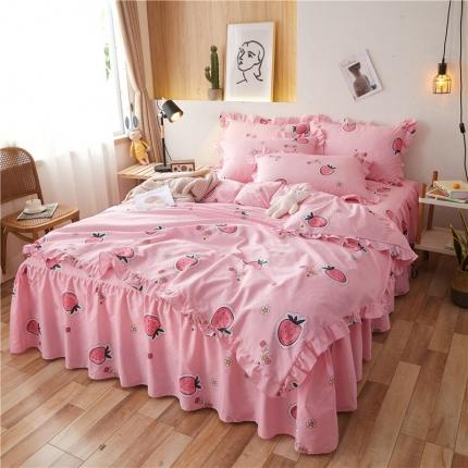 91家纺网 家纺一手货源 找家纺 （总）十个点家纺2020新款全棉纯棉13372印花床裙四件套