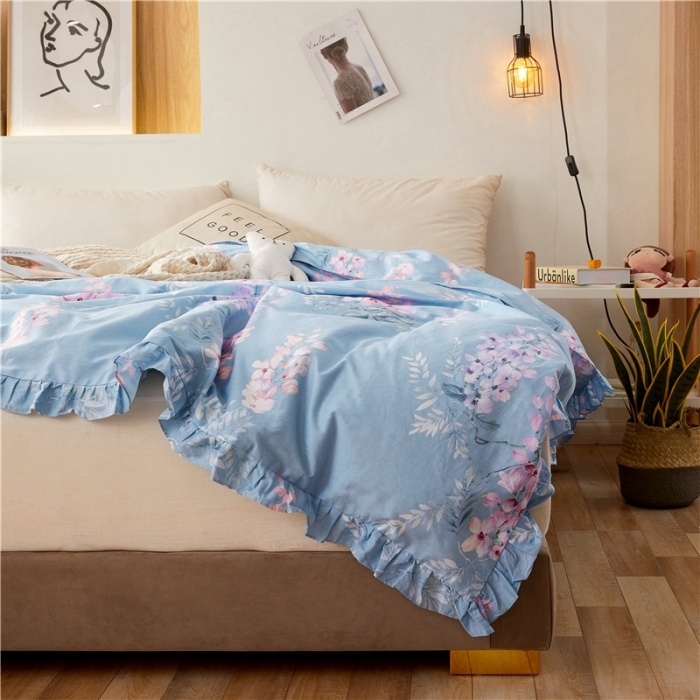 91家纺网 家纺一手货源 找家纺 （总）十个点家纺2020新款全棉纯棉13372印花床裙四件套