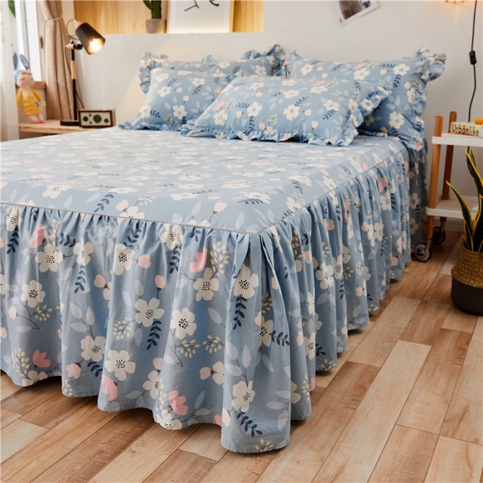 91家纺网 家纺一手货源 找家纺 十个点家纺 2020新款印花床裙三件套 花样人生