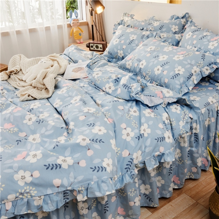 91家纺网 家纺一手货源 找家纺 十个点家纺 2020新款印花床裙三件套 花样人生