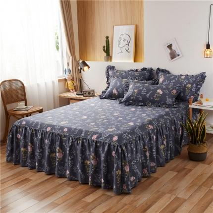 91家纺网 家纺一手货源 找家纺 十个点家纺 2020新款印花床裙三件套 塞纳河畔