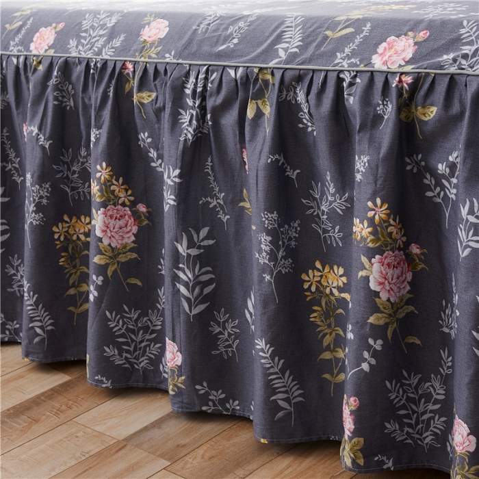 91家纺网 家纺一手货源 找家纺 十个点家纺 2020新款印花床裙三件套 塞纳河畔