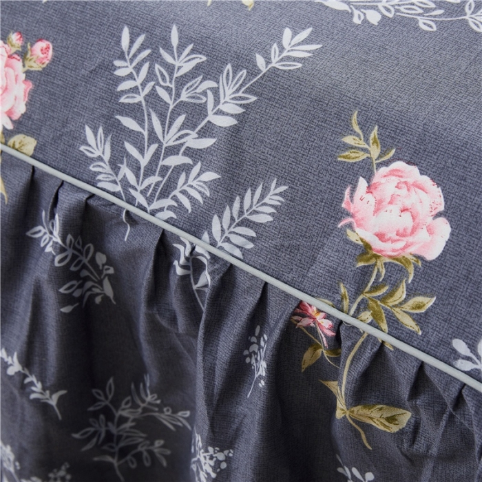 91家纺网 家纺一手货源 找家纺 十个点家纺 2020新款印花床裙三件套 塞纳河畔