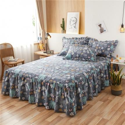 91家纺网 家纺一手货源 找家纺 十个点家纺 2020新款印花床裙三件套 雾里看花