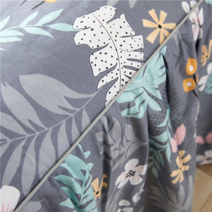 91家纺网 家纺一手货源 找家纺 十个点家纺 2020新款印花床裙三件套 雾里看花