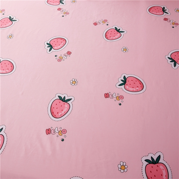 91家纺网 家纺一手货源 找家纺 十个点家纺 2020新款印花床裙三件套 阳光草莓