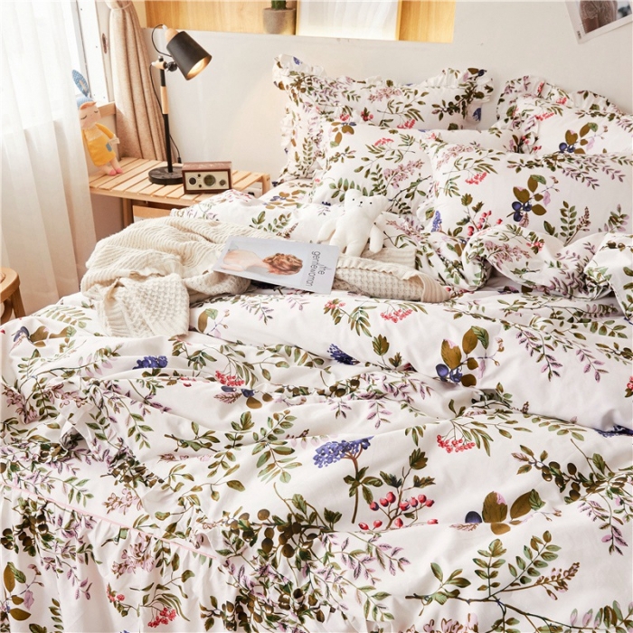 91家纺网 家纺一手货源 找家纺 十个点家纺 2020新款印花床裙四件套普罗旺斯