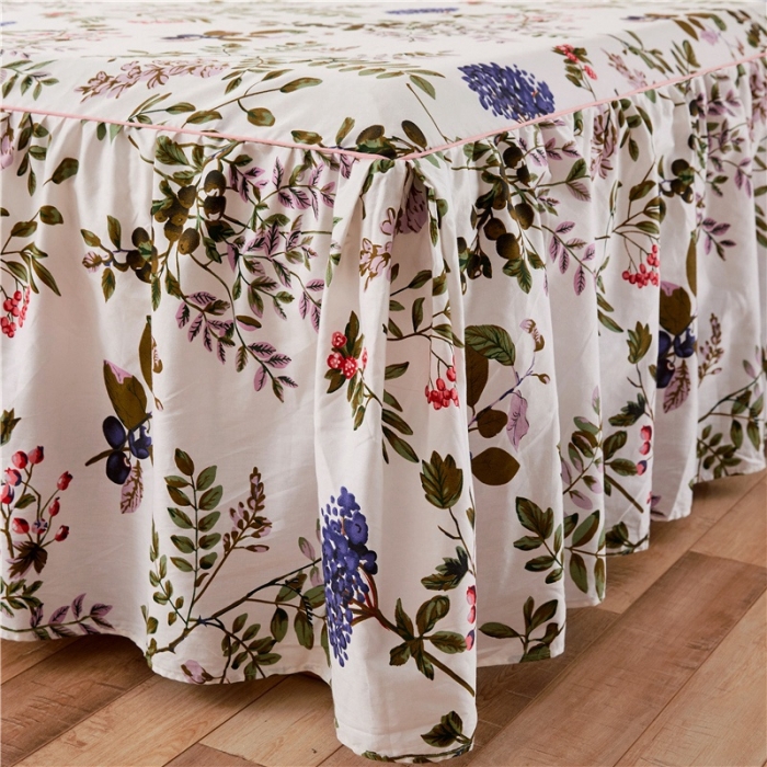 91家纺网 家纺一手货源 找家纺 十个点家纺 2020新款印花床裙四件套普罗旺斯