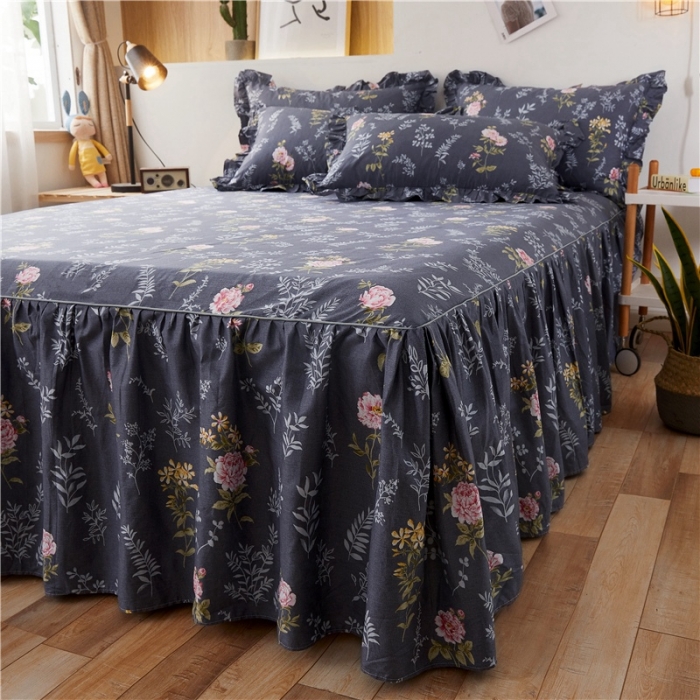 91家纺网 家纺一手货源 找家纺 十个点家纺 2020新款印花床裙四件套塞纳河畔