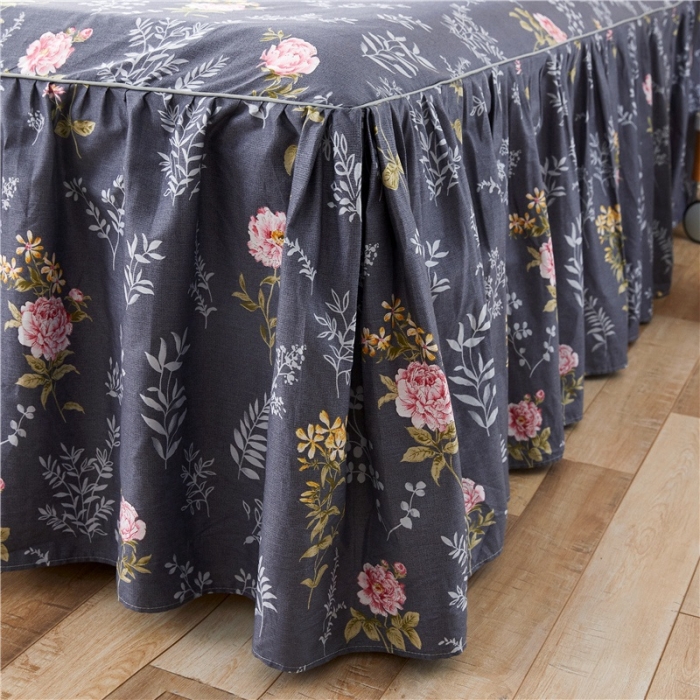 91家纺网 家纺一手货源 找家纺 十个点家纺 2020新款印花床裙四件套塞纳河畔