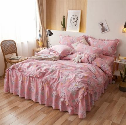 91家纺网 家纺一手货源 找家纺 十个点家纺 2020新款印花床裙四件套索菲亚