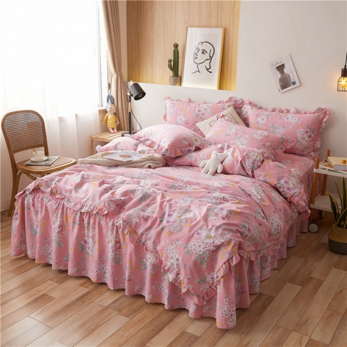 91家纺网 家纺一手货源 找家纺 十个点家纺 2020新款印花床裙四件套索菲亚