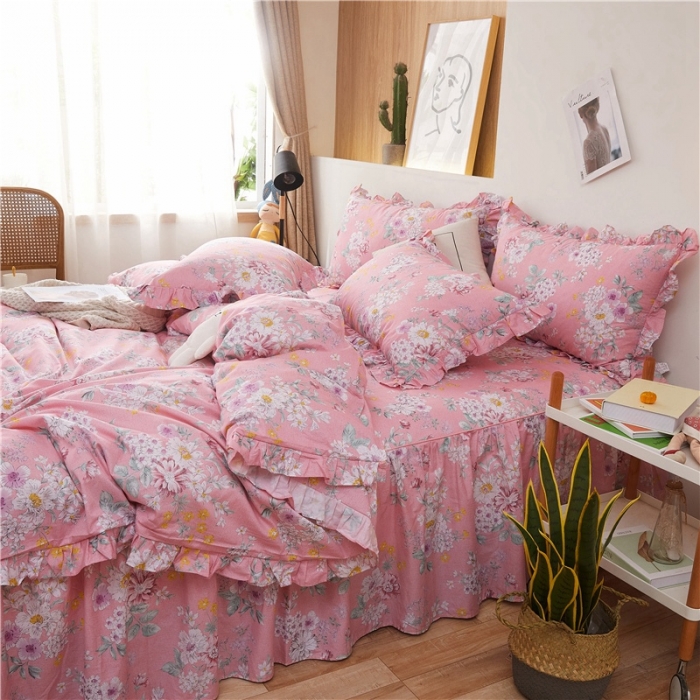 91家纺网 家纺一手货源 找家纺 十个点家纺 2020新款印花床裙四件套索菲亚