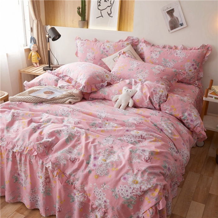 91家纺网 家纺一手货源 找家纺 十个点家纺 2020新款印花床裙四件套索菲亚