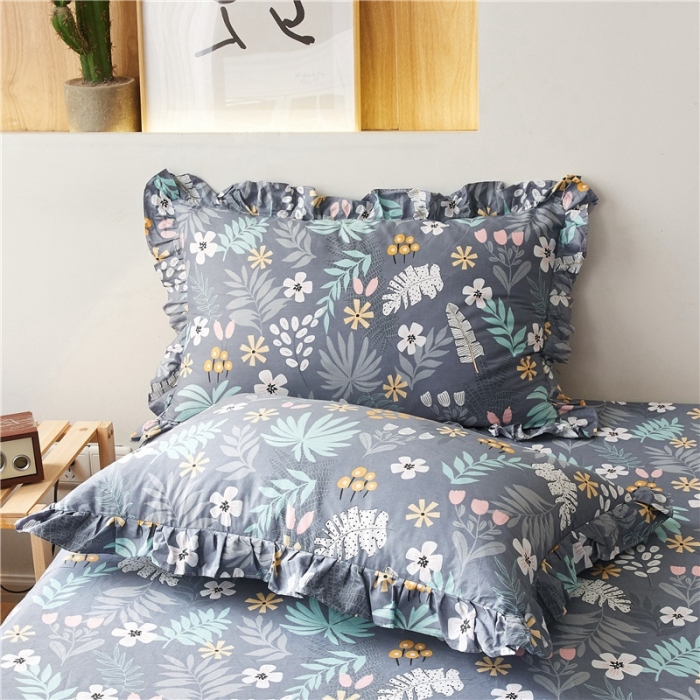 91家纺网 家纺一手货源 找家纺 十个点家纺 2020新款印花床裙四件套雾里看花