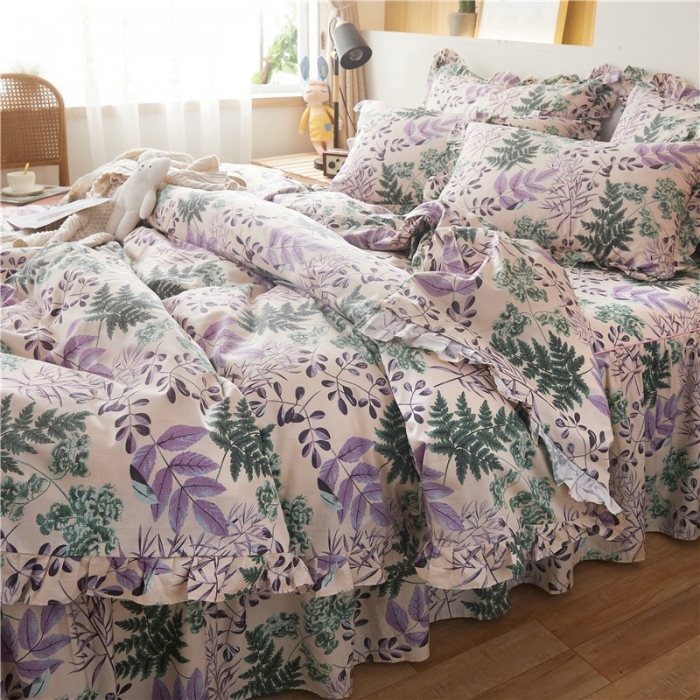 91家纺网 家纺一手货源 找家纺 十个点家纺 2020新款印花床裙四件套欣雅