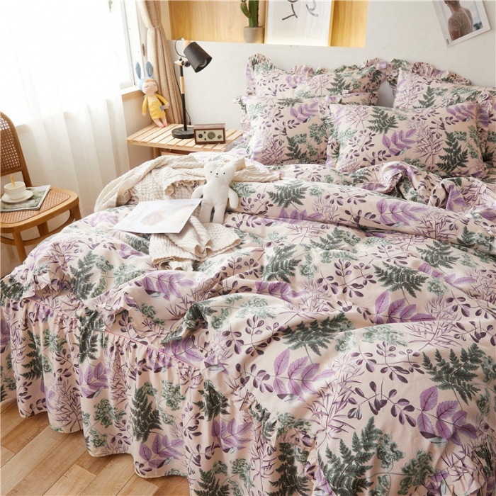 91家纺网 家纺一手货源 找家纺 十个点家纺 2020新款印花床裙四件套欣雅