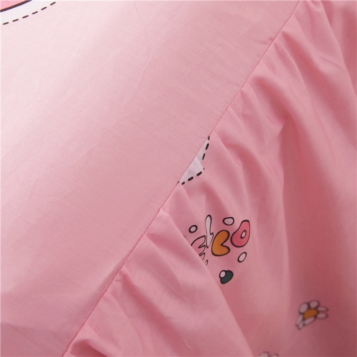 91家纺网 家纺一手货源 找家纺 十个点家纺 2020新款印花床裙四件套阳光草莓