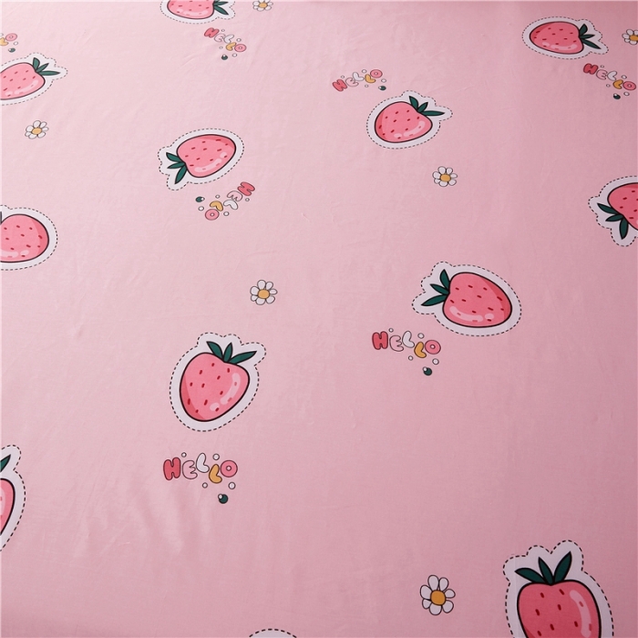 91家纺网 家纺一手货源 找家纺 十个点家纺 2020新款印花床裙四件套阳光草莓