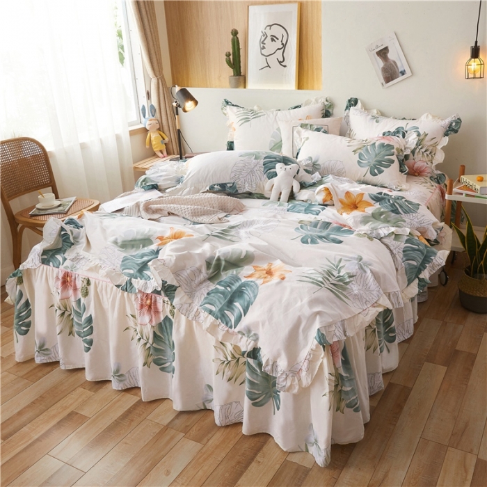 91家纺网 家纺一手货源 找家纺 十个点家纺 2020新款印花床裙四件套忆江南