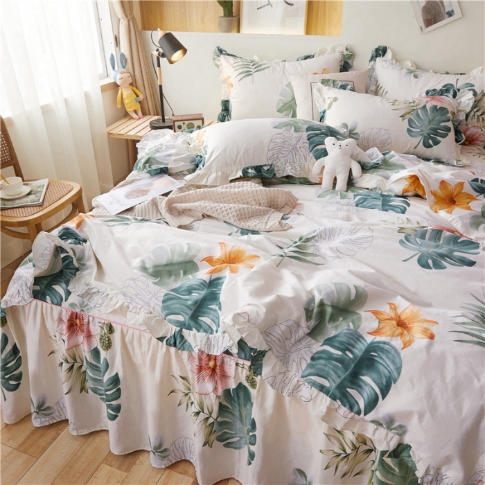 91家纺网 家纺一手货源 找家纺 十个点家纺 2020新款印花床裙四件套忆江南